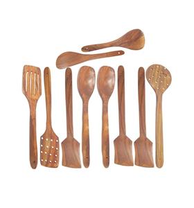 wood <b>cooking</b> utensils wooden spoons spatula <b>kit</b> non Hot Selling Bowl Set Made in India Includes Wooden Salad Server Set - Product Image 4