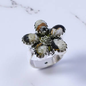 Anillos de Plata 925 con Piedra de Jaspe Búfalo, Anillos de Plata de Ley 925 y Joyería a Precio de Mayoreo - Product Image 1