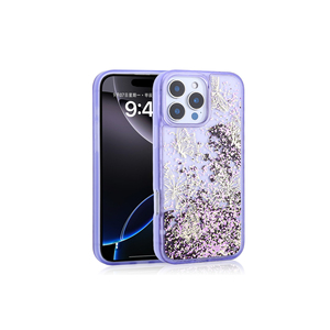 Funda Netzy Morada para iPhone 16 Pro con Diseño de Mariposa Brillante, Carcasa Trasera de Silicona Líquida con Efecto Mármol Electrochapado - Product Image 1