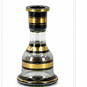 Farida Luxury Gold Brass Glass Egyptian Hookah <b>Deep</b> Hand Engraved Decorative Mini Shisha Fluted Stem Highest Smoking - Product Image 5