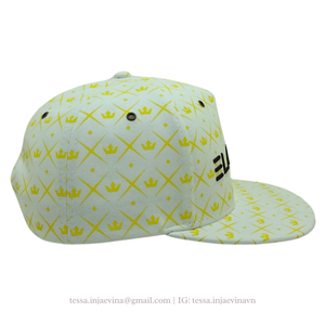 Sombreros Snapback de 5 paneles con corona impresa personalizada, gorras de calle de ala plana con logotipo bordado en 3D, proveedor de Vietnam OEM L01 - Product Image 4