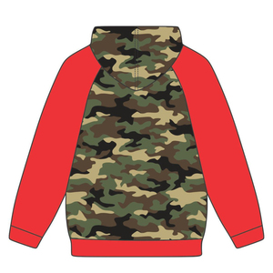 Sudadera con Capucha KAP Camo Roja con Mangas Raglán, Mezcla de Algodón, Ropa de Fraternidad Griega, Personalizada Divine Nine HBCU, Ropa Urbana Griega - Product Image 3