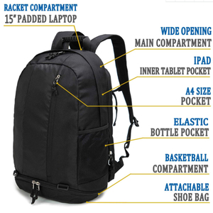 Mochila Deportiva Impermeable Oxford Fashion para la Escuela, con Compartimentos para Zapatos y Portátil, 29L de Gran Capacidad, Ligera y Portátil para Deportes - Product Image 6