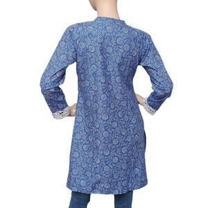 Kurti de algodón estampado para mujer Chase Value - Azul Talla M - Product Image 3