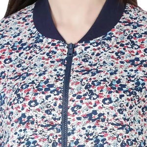 Veste d'entraînement décontractée à fermeture éclair complète pour femmes respirant polaire manches élastiques imperméable à l'eau Floral Sublimation Design arrivées en gros - Product Image 4