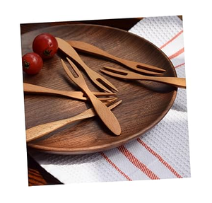 Fourchette cuillère en bois en gros couverts faits à la main mini poignée artisanat fourchettes en bois pour restaurants utilisés - Product Image 3