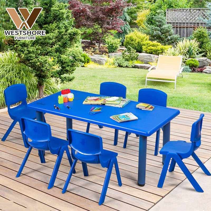 West Shore Colorful Nursery School Furniture Kids Study Table tavoli e sedie in plastica in vendita