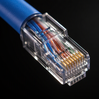 Kabel Ethernet Premium Cat6A Cat6 Cat5e Tembaga Murni 23/24AWG UTP SFTP CMP Plenum Patch Cord 10Gbps Kabel LAN Bersertifikasi CE
