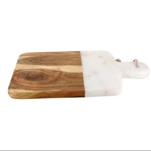 Meilleure planche à fromage en marbre de conception créative de fabrication indienne avec personnalisation de la poignée disponible planche à découper ronde en bois de marbre - Product Image 5