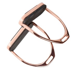 Nueva llegada de acero inoxidable antideslizante almohadilla de goma estribos para montar a caballo ligero ecuestre fábrica OEM suministro - Product Image 3