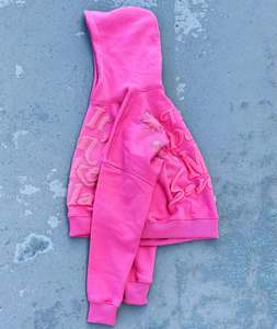 OEM Women Puff Print Two Piece Set Cut Sew Cotton Joggers Sweatsuit Sun Faded Cropped Hoodie and <b>Shorts</b> - Product Image 5