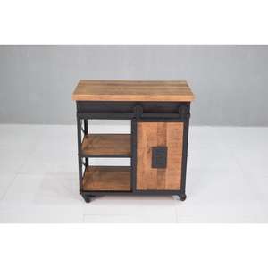 Armoire industrielle vintage en manguier avec cadre en fer solide, présentoir en métal pour la maison, le bureau, l'appartement, l'hôtel et le salon. - Product Image 6