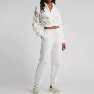 Custom Women's Fitness Workout Athletic Jogger Set Oversize <b>Gym</b> <b>Hoodie</b> and Pants Printed Crop <b>Hoodie</b> Tracksuit - Product Image 5