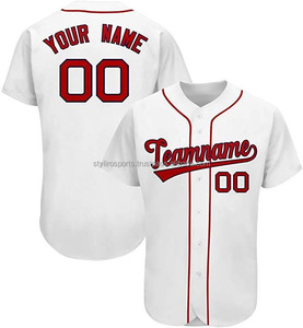 Maillot de baseball personnalisable unisexe polyester sublimé OEM vêtements de sport imprimé du nom bon marché uniforme uni personnalisé grande taille - Product Image 2