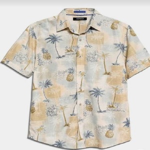 เสื้อเชิ้ตฮาวายพิมพ์ลายดิจิตอลไมโครโพลีเอสเตอร์100% สำหรับผู้ชายคอจีนคุณสมบัติป้องกันรอยยับและระบายอากาศ - Product Image 4