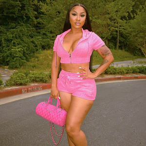 Conjuntos cortos personalizados para mujer, chándal, chándal para correr, conjunto de chándal, camiseta, pantalones cortos, conjunto de ropa para mujer, conjunto de 2 piezas - Product Image 4