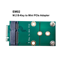 Module adaptateur EM02 M.2 B-Key vers Mini PCIe avec emplacement Nano SIM pour systèmes embarqués PC industriels
