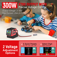 Regulador de Voltaje de 300W DC 2-30V para Batería Milwaukee de 18V, Voltaje de Salida Ajustable de 2-30V, Carga Rápida PD 3.0 de 100W, XT60