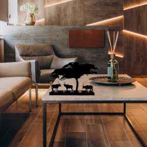 High Quality <b>Black</b> Metal Pillar <b>Holder</b> Modern Luxury Reindeer Design Handmade for Home Decoration Easter - Product Image 6