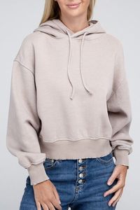 Sweat-shirt à capuche pour femme Acid Wash Athletic Hoodie Fleece Long Sleeve Cropped Hoodie Fleece Women Sweatshirt - Product Image 4