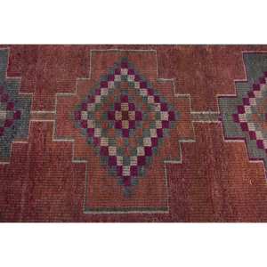 Ethnique Rouge Rose 2,8X10 pieds Tapis en Laine Turc Grande Surface Rectangle Couloir Motif Abstrait Nouveau Support en Latex pour Chambre Chevet - Product Image 5