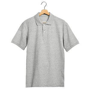 Polo de hombre gris logotipo personalizado streetwear moda de negocios bordado botón abajo de punto que absorbe la humedad Polo camiseta - Product Image 1