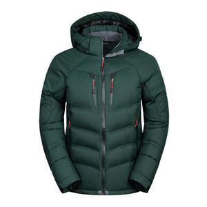 Chaqueta de Invierno para Hombre con Cuello Alto, Gruesa, Informal, con Cierre de Cremallera, Capucha, Resistente al Viento, Calefactable, con Logotipo Frontal - Product Image 6