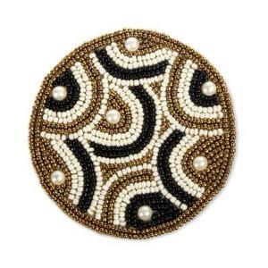 Custom Made Gary And White Beaded <b>Place</b> <b>Mats</b> Home Decor Coaster <b>Mat</b> Whole Sale Price Includes Embroidery for Weddings - Product Image 5