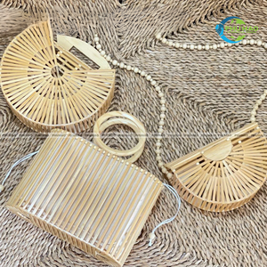 Natural BAMBOO HANDBAG Handwoven Bamboo Purse with Soft Cotton Liner Lightweight and Stylish <b>Bag</b> for Women - Product Image 2