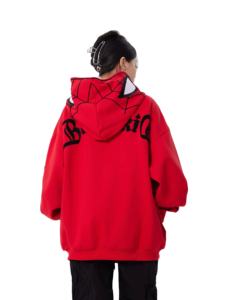 Sudadera con Capucha Personalizada de Moda Urbana con Bordado de Anime de Araña Rosa, Sudadera Unisex de Alta Calidad - Product Image 5