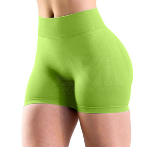 Shorts de Cintura Alta para Mujer, Tallas Grandes, Personalizados al por Mayor, Transpirables, de Spandex/Poliéster, Color Personalizado 2025 - Product Image 4