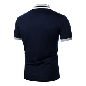 Polo de sport à manches courtes de couleur contrastée d'été imprimé personnalisé Chemise brodée OEM de marque d'affaires décontractée et confortable - Product Image 2