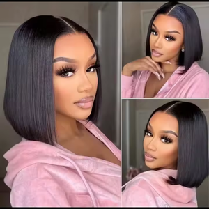 Perruque Bob Complète <span class=keywords><strong>ELI</strong></span>, Cheveux Vierges Brésiliens Naturels à Prix Abordable, Perruque en Dentelle Imitation Cheveux Humains pour Dames Européennes et Américaines - Product Image 2