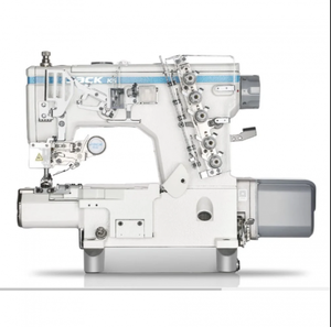 JA-CK K7-UT2-01GBX356 Máquina de coser recubridora de 3 agujas con base cilíndrica, alta velocidad, accionamiento directo, adaptación inteligente de tela, acero - Product Image 2