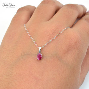 Pendentif rubis naturel de Birmanie 14k or massif 6x4mm pendentif en pierres précieuses bijoux faits à la main pour les femmes fournisseur en gros de l'Inde - Product Image 4