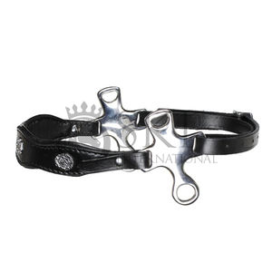 Personnalisable Original Brown Leather S Hackamore Bitless avec Nez Rope Horse Bit Fabrication en acier inoxydable Produit équestre - Product Image 3