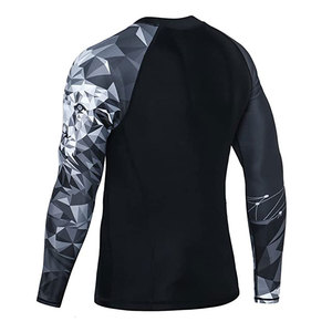 Venta al por mayor diseños de sublimación Rash Guard UPF50 Material de LICRA transpirable para BJJ MMA Jiu Jitsu-Técnicas lavadas - Product Image 2