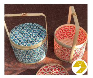 Panier de pique-nique en bambou écologique, tissé à la main, boîte naturelle pour le stockage des aliments, panier en bambou pour usage quotidien, panier en bambou - Product Image 3