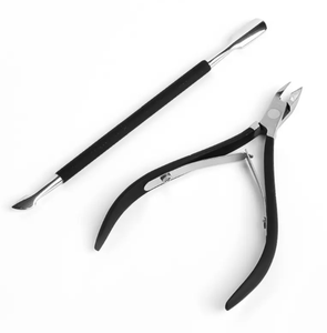 ANAAIF-Alicates para cutículas de uñas, removedor de piel muerta duradero, pinzas recortadoras, pinzas negras para cutículas de manicura con empujador de cutículas, D501 - Product Image 2