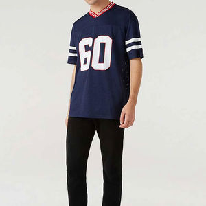 Camiseta personalizada unisex de fútbol americano de alta calidad, de talla grande Camiseta corta de algodón y poliéster, camiseta hecha a medida al por mayor - Product Image 6