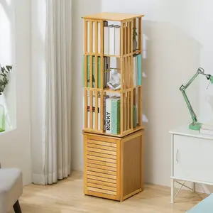 THLC - 0066 European Rotating Bookcase Storage Cabinet with Door for Homes and Offices Space Saving