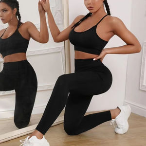 Vêtements de sport haut de gamme en gros pour femmes, ensemble de fitness, OEM personnalisé, taille haute, vêtements de sport de gym, leggings de yoga à taille élastique - Product Image 3