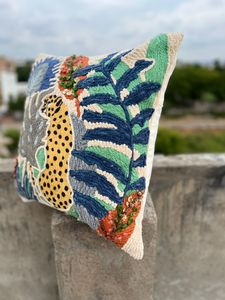 Bold Tiger Printed Cushion <b>Cover</b> Luxury Embroidered Soft Cotton <b>Throw</b> Pillow Case for <b>Sofa</b> for Hotel Use - Product Image 2