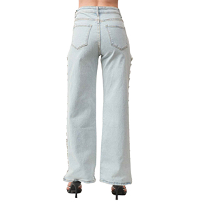 High-Waist 2024 <b>Stretch</b> Denim Pants Women Casual Cargo Baggy Jeans Multi-Pocket High Quality Fashion Pant OEM Serviced - Product Image 6