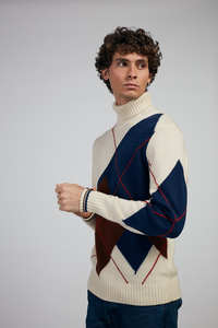 Maglieria di alta qualità 100% eco cachemire dolcevita maglione a maniche lunghe per uomo - Product Image 3