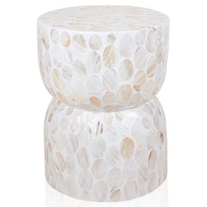 โต๊ะข้างตกแต่งลายเปลือกหอยมุกสุดหรู ดีไซน์ฝังมุก สำหรับตกแต่งพื้นที่อยู่อาศัยสไตล์โมเดิร์น - Product Image 1