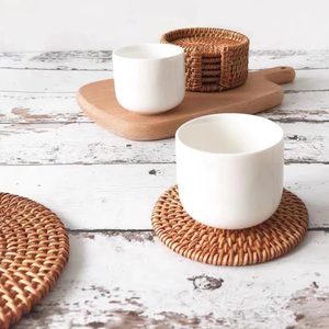 Sous-verre en bambou et rotin, tissé à la main, fibre naturelle, vaisselle écologique pour boissons chaudes et froides, fabriqué au Vietnam - Product Image 6