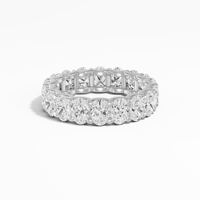 Anillo de Eternidad con Diamantes Ovalados Cultivados en Laboratorio de 4.74 Quilates en Oro Blanco de 14K y 18K con Baño de Rodio, Anillo de Bodas, Joyería al por Mayor, Suministro B2B