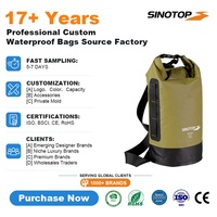 Sac étanche SINOTOP Molle System 500D PVC 10L à fermeture roll-top pour sports de plein air, randonnée, camping, bateau, natation