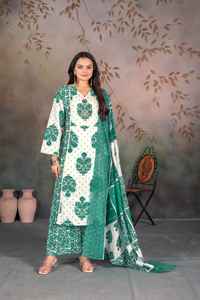 Ensemble 3 pièces en pur coton pour adultes, vêtements indiens et pakistanais imprimés à la main - Product Image 5